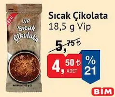 VİP SICAK ÇİKOLATA 18.5 G fiyat ve kampanya bilgisi